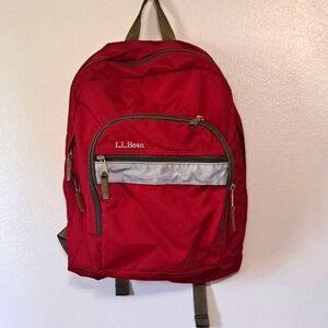 L.L. Bean Backpack red padded shoulder strap